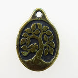 Brass Plated Pewter Charm: Stylized Tree of Life