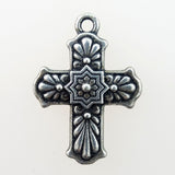 Silver Plated Pewter Charm: Talavera Cross (double-sided)