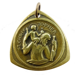 Solid Brass Charm: St. Christopher (double-sided)