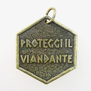 Solid Brass Charm: St. Christopher (double-sided)