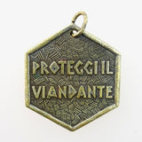 Solid Brass Charm: St. Christopher (double-sided)