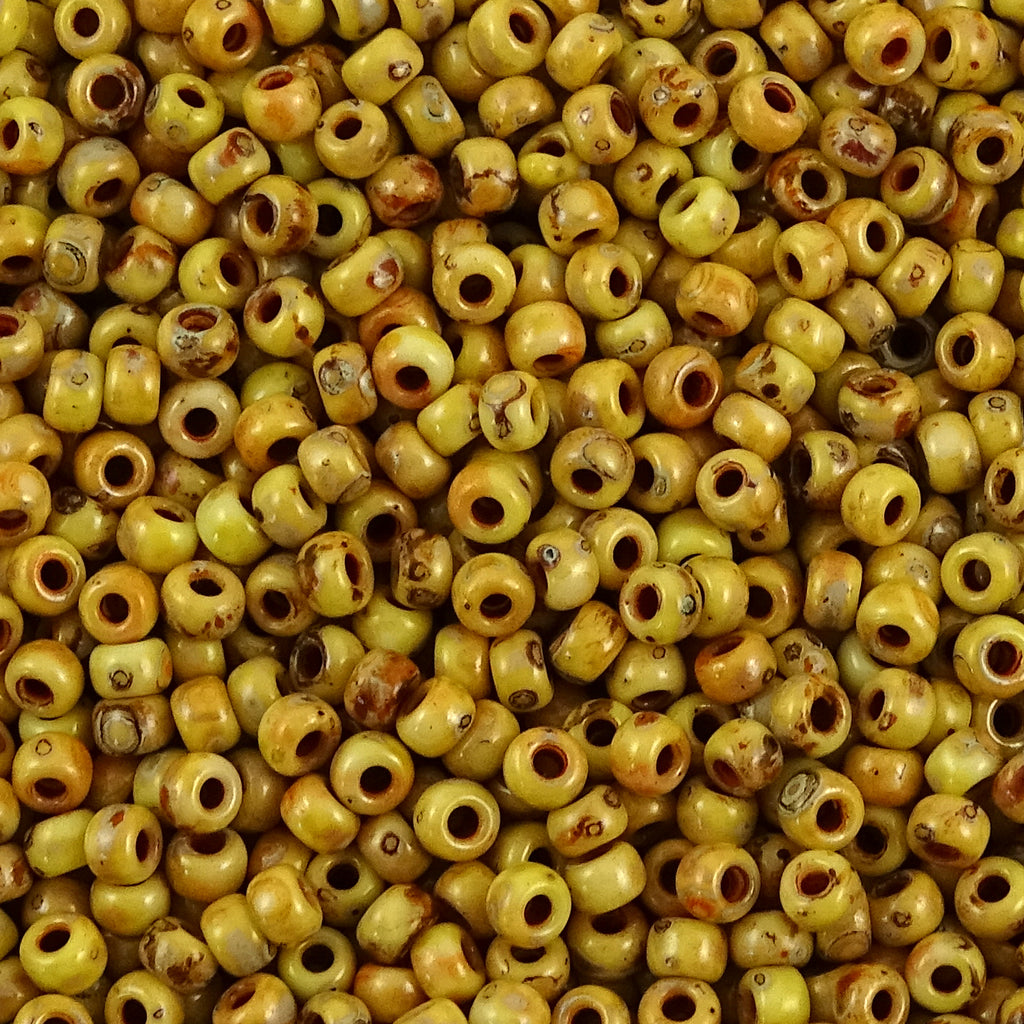 Miyuki Seed Bead 8/0: Opaque Picasso yellow (10 Grams)