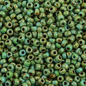 Miyuki Seed Bead 8/0: Opaque Picasso Turquoise Blue (10 Grams)