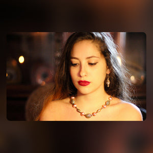 Necklace Featuring South-Sea Pearls and Cut Crystal Beads