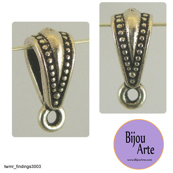 Jewelry Design Bail: Lead Free Silver-Plated Pewter