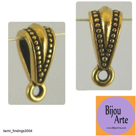 Jewelry Design Bail: Lead Free Gold-Plated Pewter
