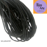 Hand Dyed Silk-Satin Cords: Black (4-5mm width), Pack of 3 cords