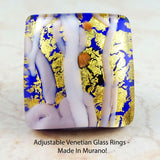 Adjustable Venetian Glass Rings -  Made In Murano!