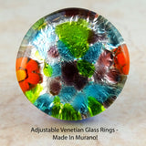 Adjustable Venetian Glass Rings -  Made In Murano!