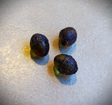 Czech Glass: Acorn Beads -  Transparent Smoke w/ Purple Wash (Bag of 3 beads)