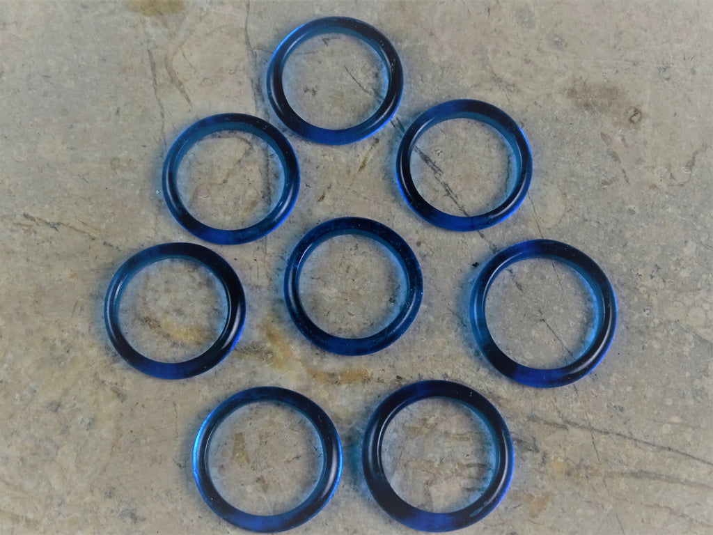 Large Glass Rings - Transparent Capri Blue