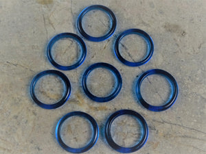 Large Glass Rings - Transparent Capri Blue