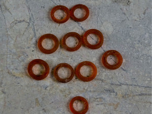 Small Glass Rings - Matte Carnelian