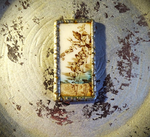 English China Chip Pendant: Handmade in Italy