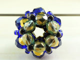 Cobalt and Bronze - Hand-Woven Focal Bead