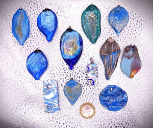 Designer Bead Bundle - Murano Glass Pendants - Shades of Blue