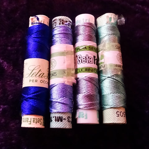 Vintage Italian Silk Embroidery/Buttonhole Thread - Spring Berries  (Pack of 4 Colors)