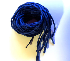 Hand Dyed Silk Cords: Midnight Blue - Sold By The Individual Cord (Width: 2-3mm)