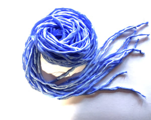 Hand Dyed Silk Cords: Sky Blue-Sold By The Individual Cord (Width: 2-3mm)