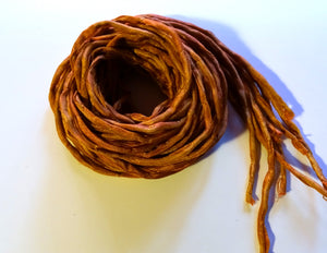 Hand Dyed Silk Cords: Spun Gold-Sold By The Individual Cord (Width: 2-3mm)