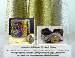 1-Millimeter Wire Mesh Ribbon: 30 Meter, 3-Color Spool