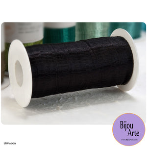 Italian Tubular Wire Mesh Ribbon - Black (20mm)