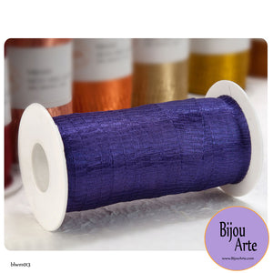 Italian Tubular Wire Mesh Ribbon - Vibrant Purple (20mm)