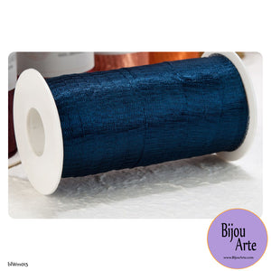 Italian Tubular Wire Mesh Ribbon - Midnight Blue (20mm)