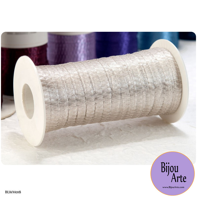 Italian Tubular Wire Mesh Ribbon - Silver (6mm)