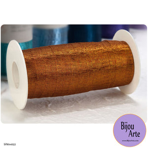 Italian Tubular Wire Mesh Ribbon - Burnt Orange (20mm)