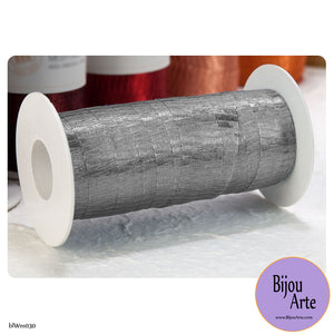 Italian Tubular Wire Mesh Ribbon - Titanium (20mm)