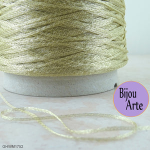 Italian Wire Mesh Ribbon 10 Meter Spool: Pale Gold (Width: 1mm)