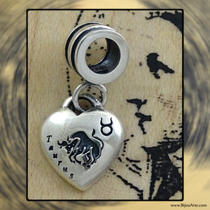 Sterling Silver “Pandora-style” Astrological Charm: TAURUS