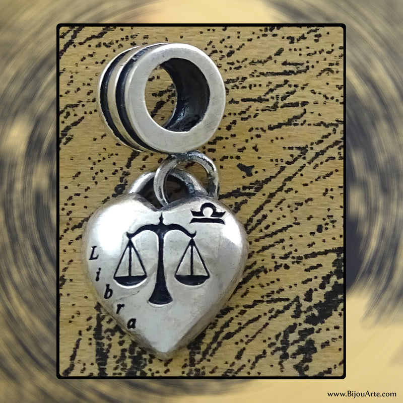 Sterling Silver “Pandora-style” Astrological Charm: LIBRA