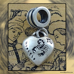 Sterling Silver “Pandora-style” Astrological Charm: SCORPIO
