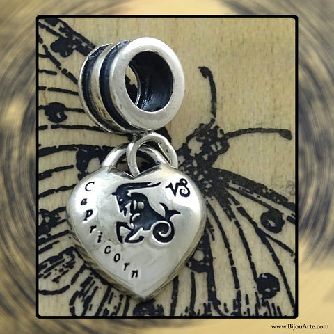 Sterling Silver “Pandora-style” Astrological Charm: CAPRICORN