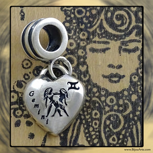 Sterling Silver “Pandora-style” Astrological Charm: GEMINI