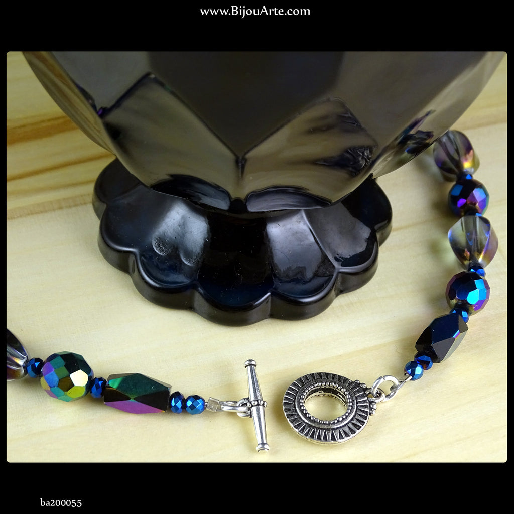 Artisan Necklace: Handmade Venetian Glass Pendant & Vintage Czech Beads