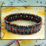 Hand-Woven Bangle Featuring Japanese Seed Beads