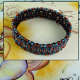 Hand-Woven Bangle Featuring Japanese Seed Beads