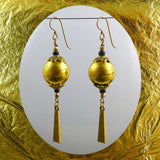 Enchanting Elegance Earrings: Our Own Handmade Glass Beads w/ Gold Leaf