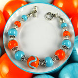 Artisan Bracelet w/ Our Own Handmade Lampwork Beads: Turquoise & Orange