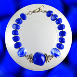 Artisan Bracelet w/ Our Own Handmade Lampwork Beads: Lapis