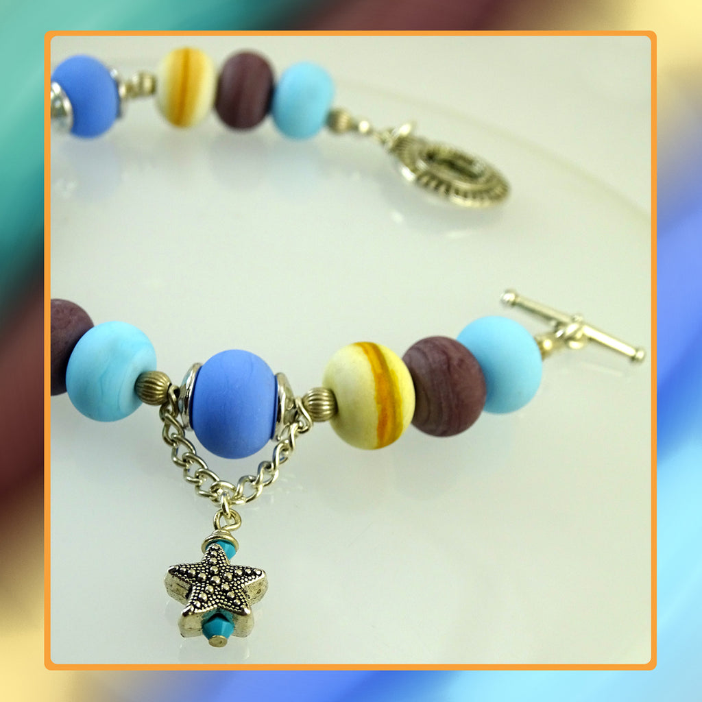 Pebbled Beach Bracelet Featuring Our Own Handmade Beads