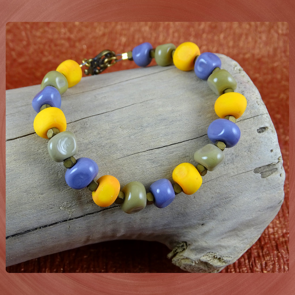 Beaded Bracelet w/ Our Own Handmade Glass Beads