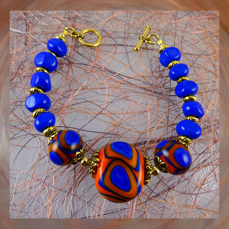 Beaded Bracelet w/ Our Own Handmade Glass Beads