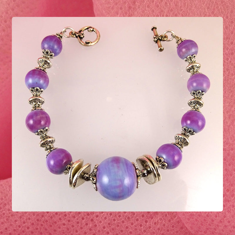 Beaded Bracelet w/ Our Own Handmade Glass Beads