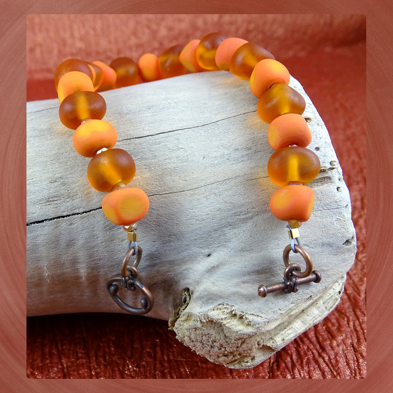 Beaded Bracelet w/ Our Own Handmade Glass Beads