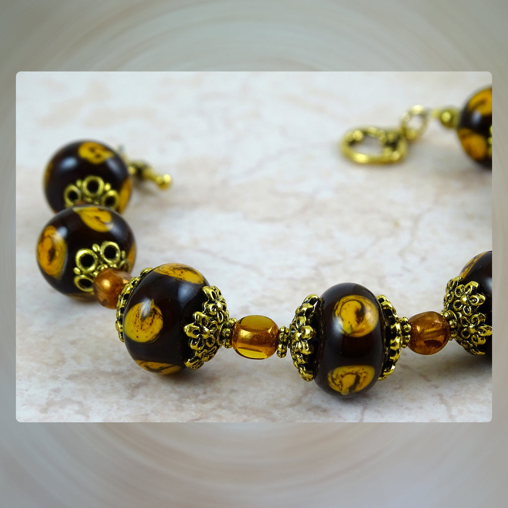 Beaded Bracelet w/ Our Own Handmade Glass Beads