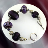 Beaded Bracelet w/ Our Own Handmade Glass Beads & Sterling Silver Accents